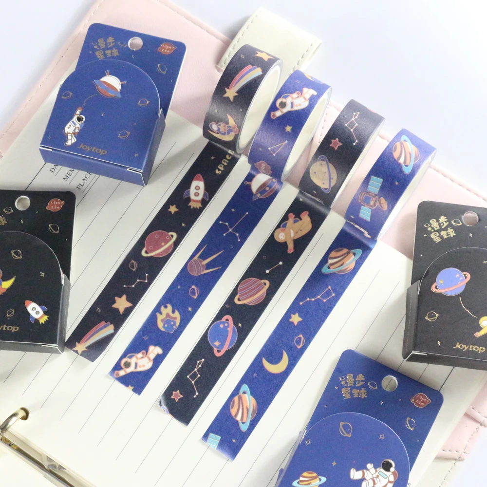 Domikee милый креативный мультфильм небо Звезда И астронавт декоративная клейкая лента из рисовой бумаги для пули тетрадь для дневника канцелярские принадлежности