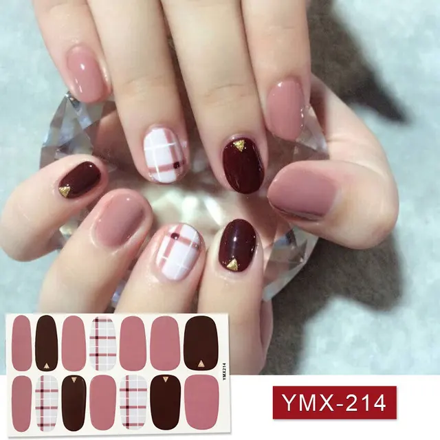 14tips/sheet Hot Colors Series Classic Collection Manicure Nail Polish Strips Nail Wraps,Full Nail Sheet DIY nail art decoration YMX214