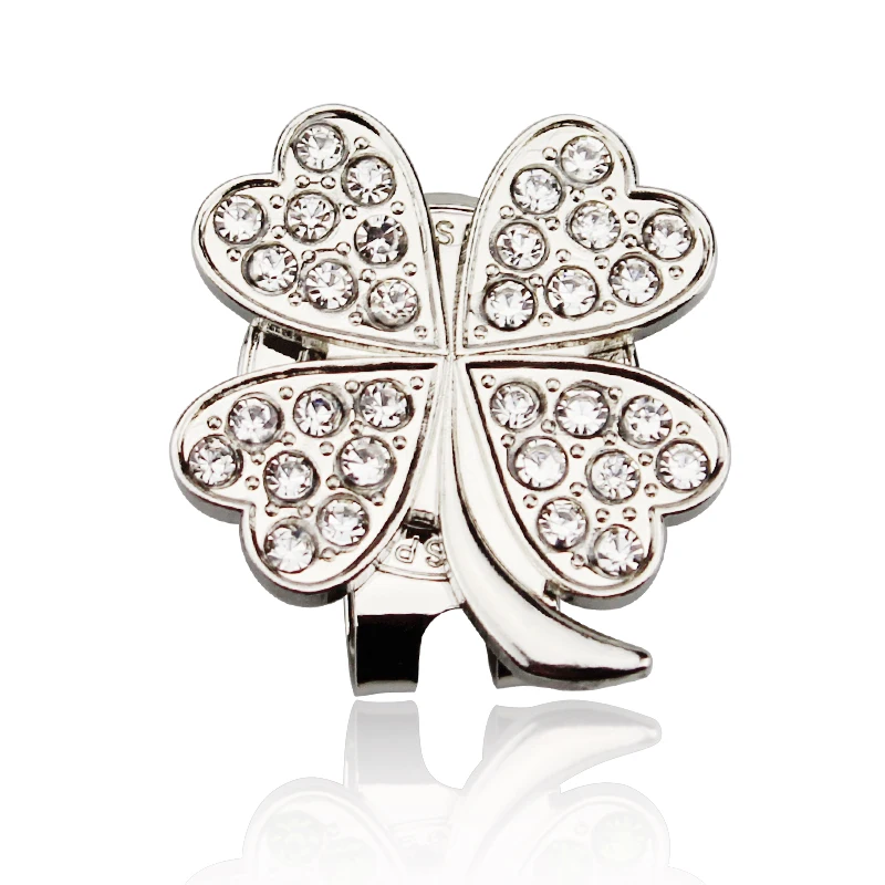 Golf Ball marker diamond crystal four leaf clover girl wife gift 4 colors