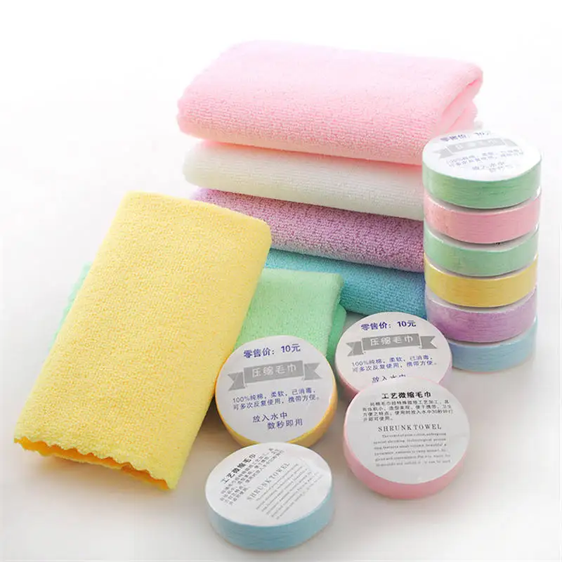 One-time compressed towel solid color outdoor travel portable Hotel Disposable Towel 1PC | Дом и сад