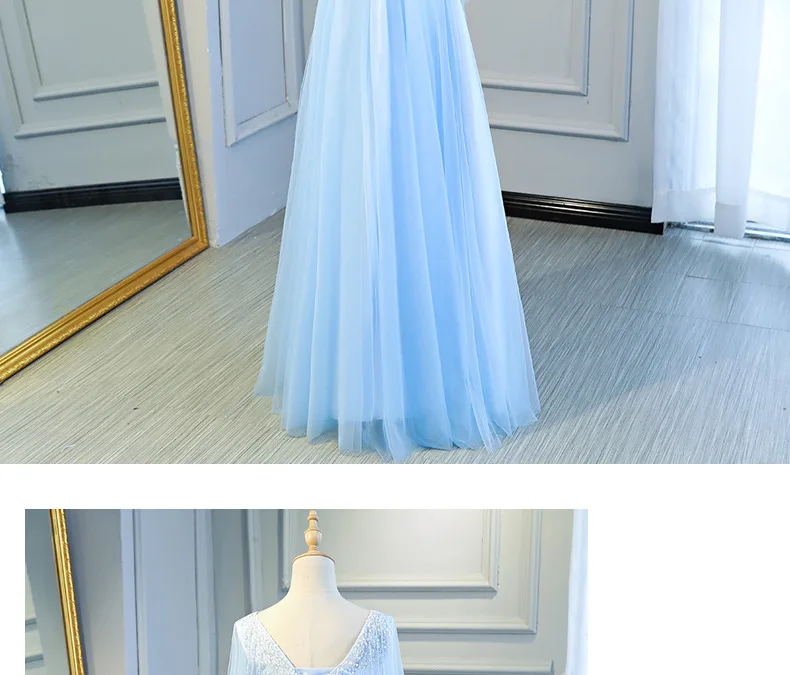 HJZY125#Bridesmaid Dresses Long Valentine' Day Wedding Party Graduation Quinceanera Dress Plastic sequins decoration wholesale