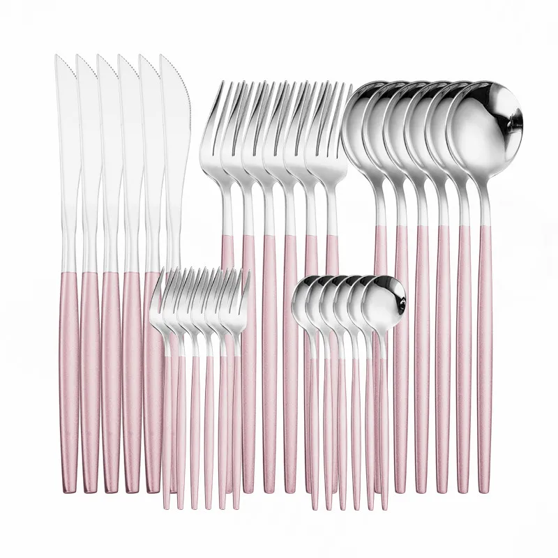 

30pcs Gold Tableware Set Stainless Steel Cutlery Western Food Tableware Set Dinner Fork Teaspoon Knife Cutlery Set Drop Shipping