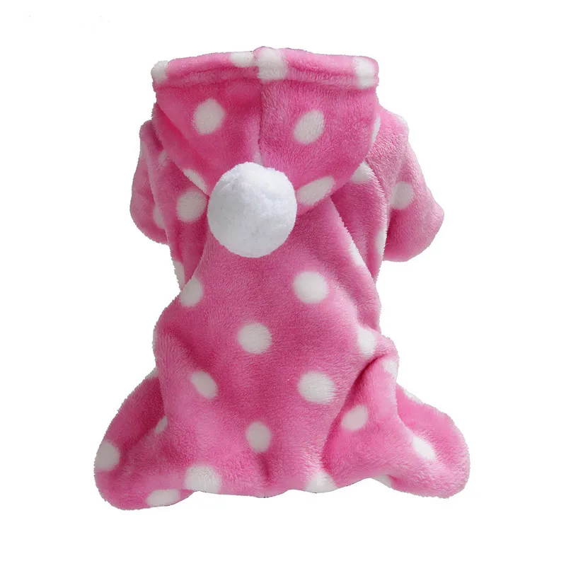Pink Одежда для домашних животных, собак, кошек, флисовый комбинезон, зимний щенок, четыре ноги, одежда, теплые пижамы, одежда для домашних животных, костюм для йоркширских терьеров и чихуа-Хуа - Цвет: Pink
