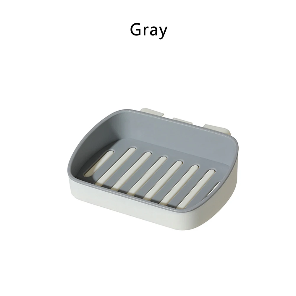 Wall Mounted Self Adhesive Soap Sponge Dish No Drilling Soap Storage Shelf For Bathroom Convenient Practical Eco-Friendly Tool