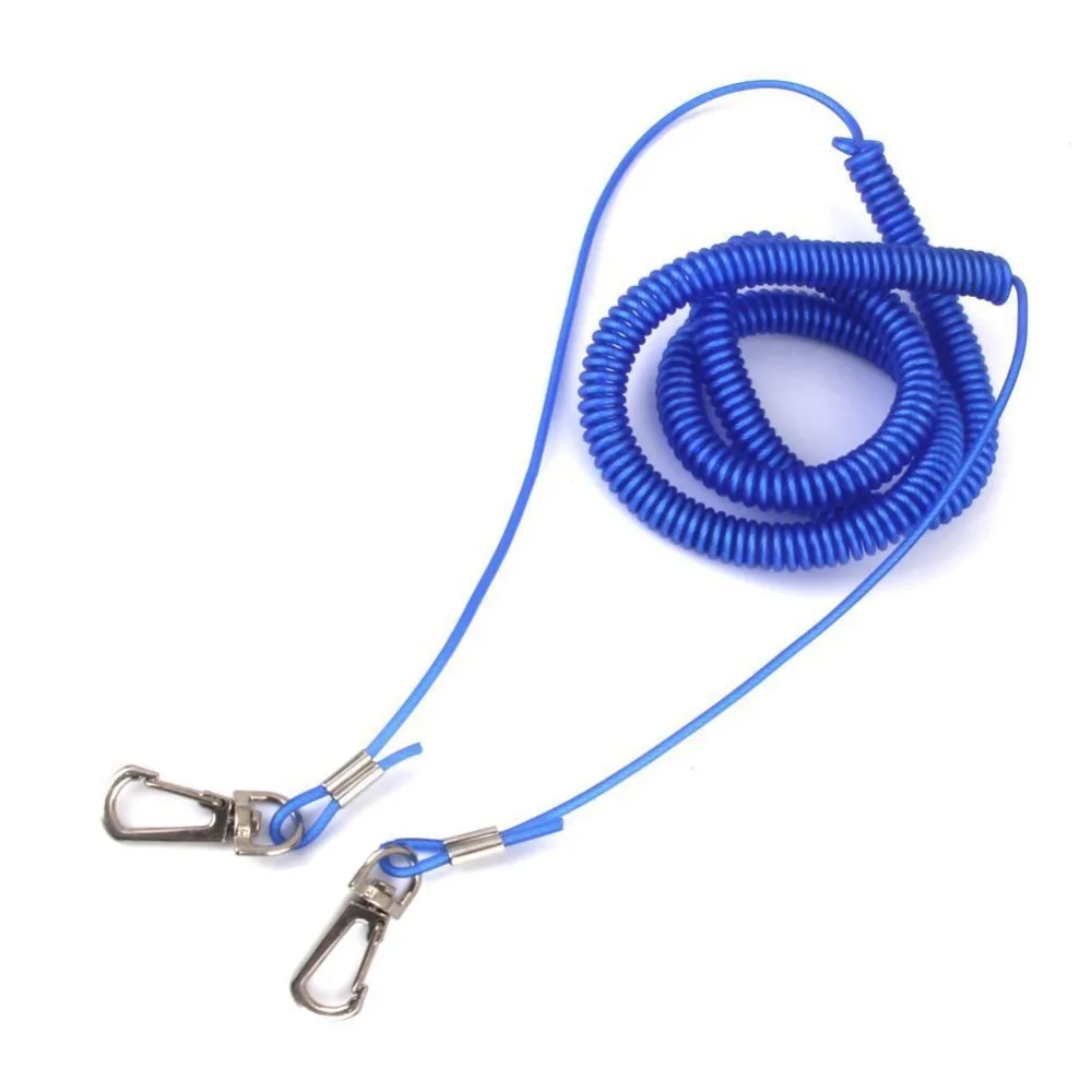 Fishing Tether Lanyard Retractable Coiled Portable Steel Wire