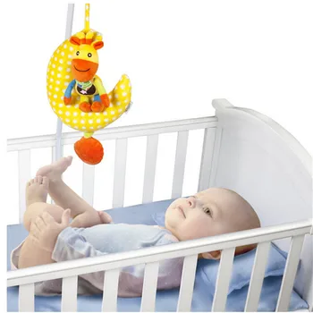 

New Arrive Musical Soft Plush Elephant Monkey Baby Rattle Hanging Toy Stroller Moon Bed Hanging Rattle Mobile Cute Baby Toys