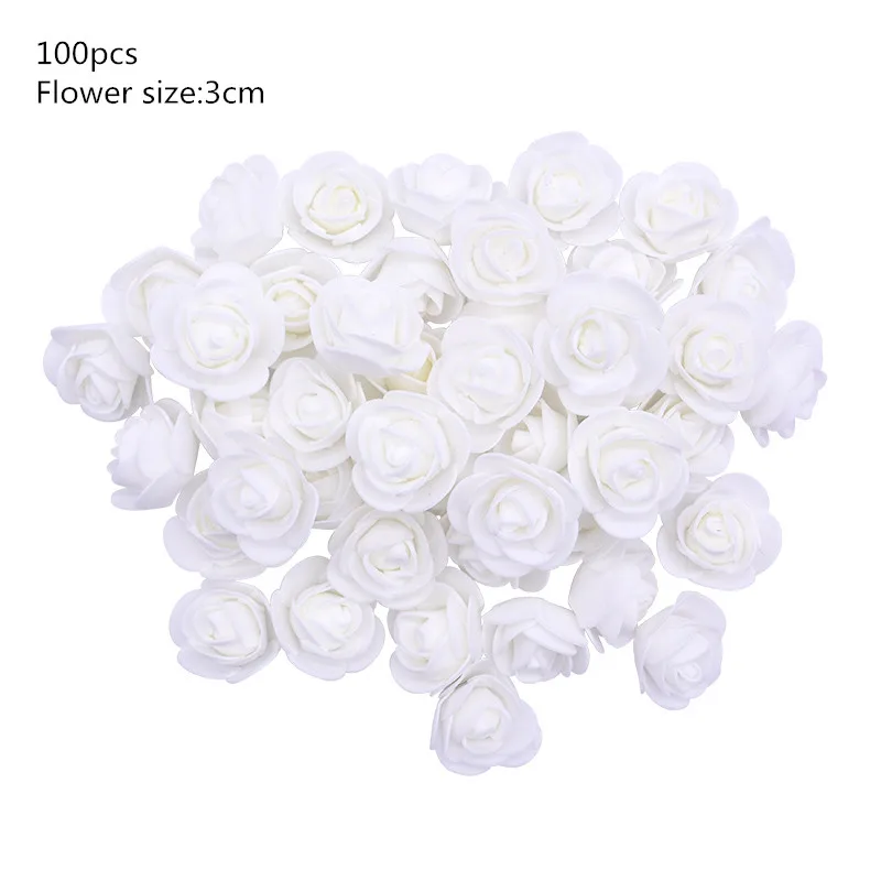100pcs F01 Подарки ко дню Святого Валентина пенополистирол пенопласт медведь розовый белый пенопласт сердце шар Свадьба День Рождения Вечеринка искуственные цветы для декора - Цвет: 100pcs F01