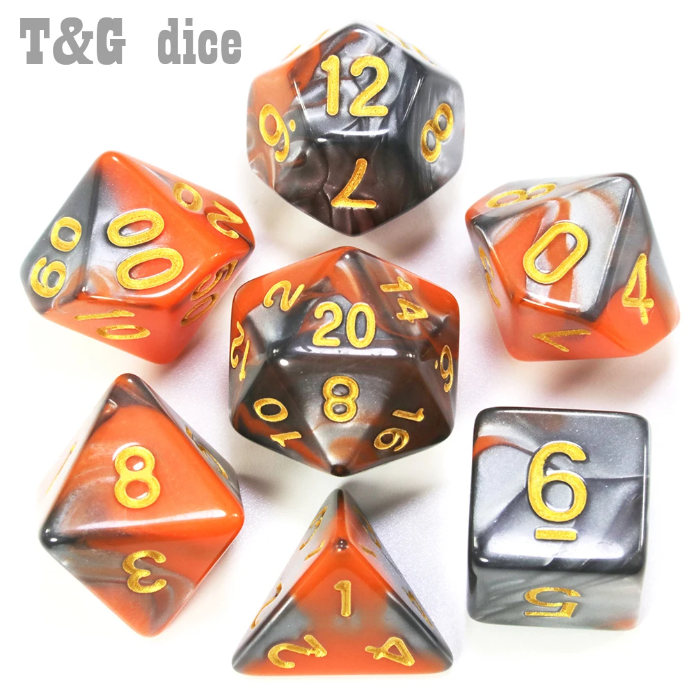 Крутые Разноцветные Игральные Кости 7 шт./компл. Dnd доска с кубиками игры/ролевые