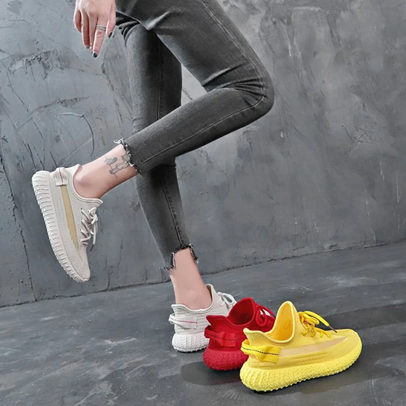 

2019 Women Mesh Lightweight Shoes Anti-Slip Breathable Casual For Sports Solid Color Shallow Lace-Up Shoes BS88