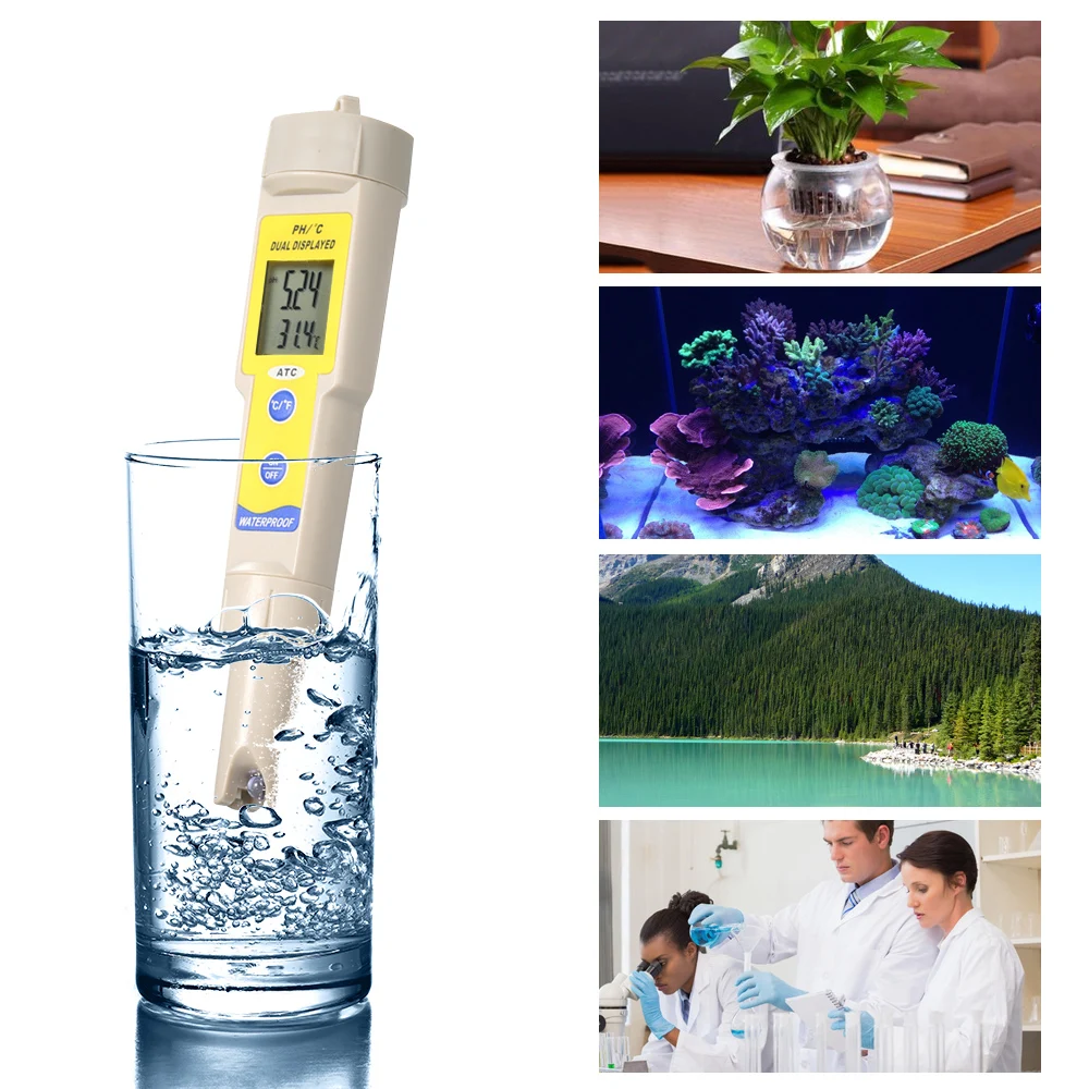 

Pen-type pH Meter Temperature pH Test Pen with Automatic Temparature Compensation Function Digital LCD pH Tester