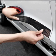 Наклейки в форме автомобиля 1 м из углеродного волокна резиновый полосный бампер регулировка ремня черный мягкий DIY Защита края двери Крышка Автомобиля защита