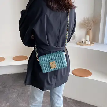

Small Solid Color Bag Shoulder Handbags Phone Money Pouch Chain Crossbody Bags for Women Female Crossbody Shoulder Bag