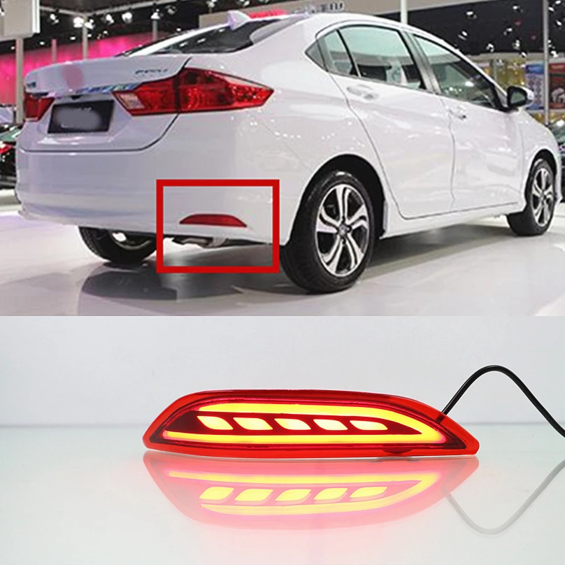 Автомобильная проблесковая для Honda City 2014 2015 2016 светодиодный задний бампер