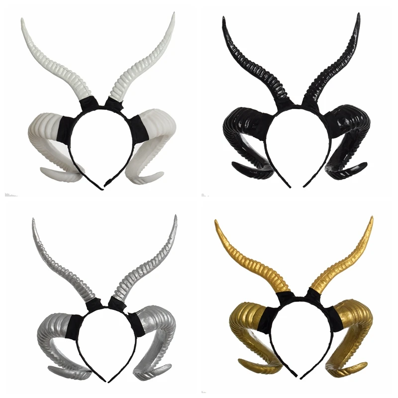 

Handmade Devil Witch Gothic Lolita Sheep Horn Headband Hairband Accessory Cosplay Halloween Head-wear