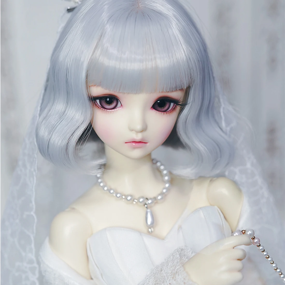 Modikerbjd девушка Градиент Синий кудрявый Rinka стрижка короткий парик для 1/4 1/3 BJD куклы
