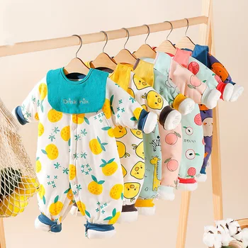 

Baby Clothes Ropa Bebe Recien Nacido Newborn Thick Winter Rompers+Bib Pijama Invierno Anutumn Clothing for Infant Roupa Disfraz