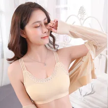 KKWomen, сексуальный бесшовный, дышащий, обернутый, грудь, крест, красота, сзади, топ, шелк, нить, бюстгальтер, антибликовый жилет, Новинка