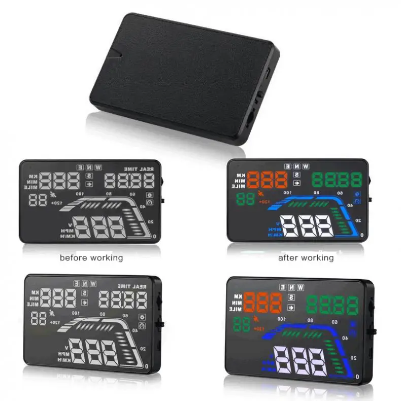  Universal 55 Zoll Q7 Auto Auto HUD GPS Head Up Display Geschwindigkeitsmesser Überdrehzahl Warnung 