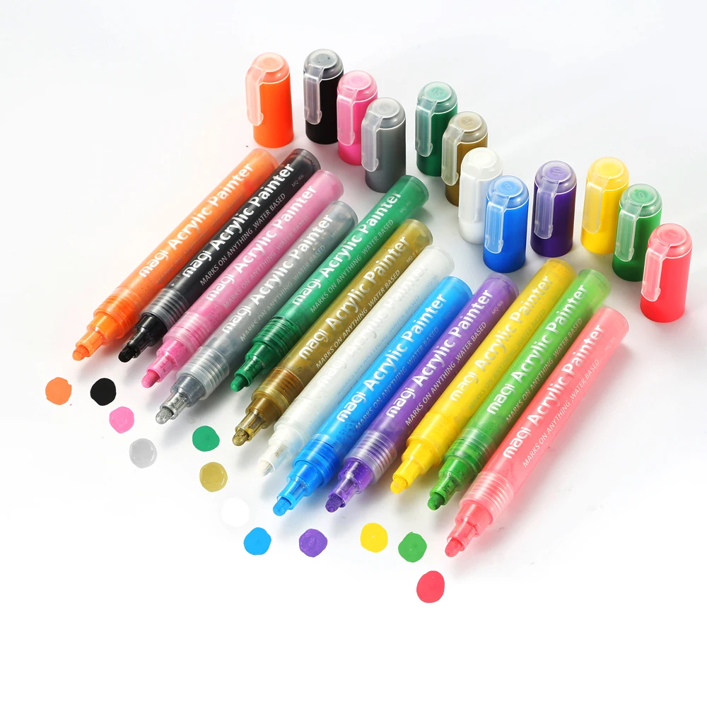 1 set of 12 B sets Double head acrylic marker graffiti textile oily marker