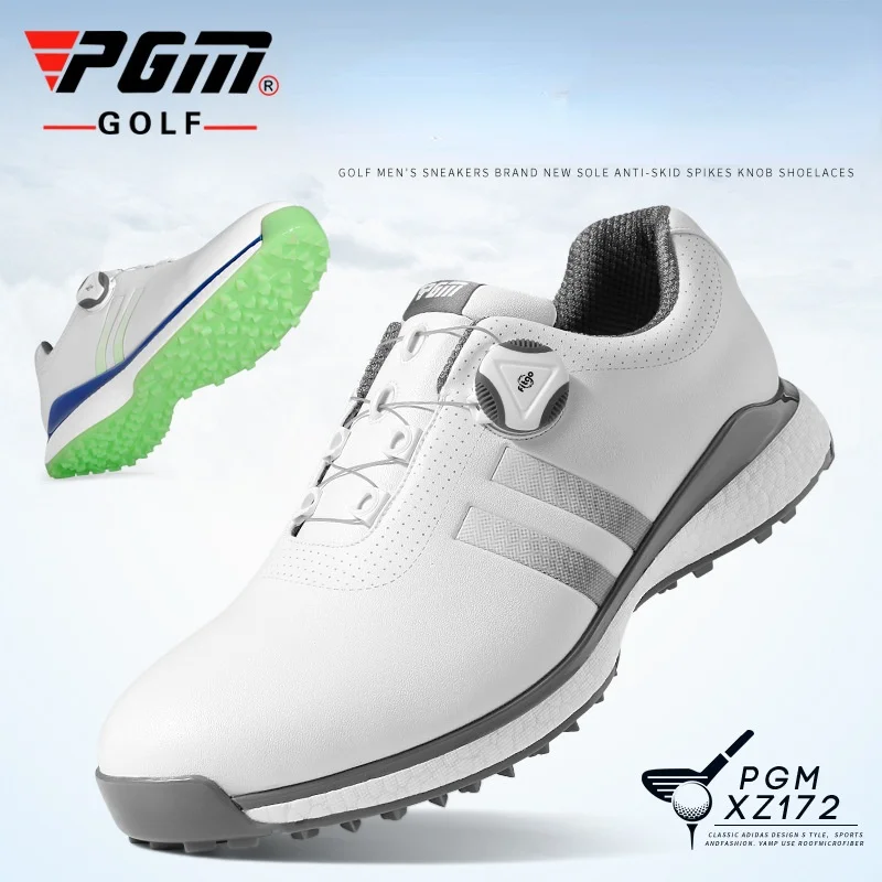 Pgm Heren Golf Schoenen Mannen Waterdichte Skid Proof Tpu Sneakers Knop  Sport Casual Wear Microfiber Leer XZ172 Wit|Golfschoen| - AliExpress