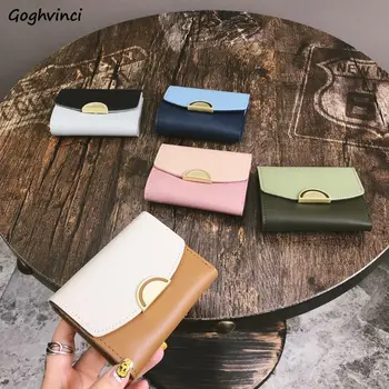 

Wallets Women Patchwork Hasp Fold Cute Small Female Purse Korean Fashion Panelled Mini Elegant Coin Wallet Card Holder New Daily