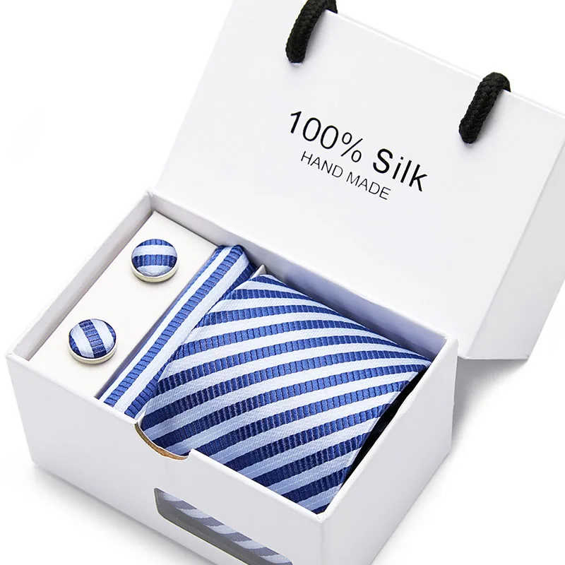 Клетчатый мужской набор галстуков удлиненный размер 145 см* 8 см галстук темно-синий Пейсли шёлк-жаккард Тканый шейный галстук костюм Свадебная вечеринка - Цвет: SB60