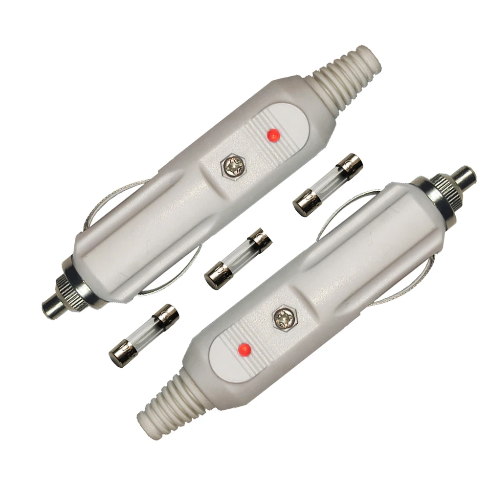 

JKM DIY 5 PCS White Cigarette Lighter Plug 12V-24V Car Accessory Socket Power Adapter With 3PCS 3A Fuse