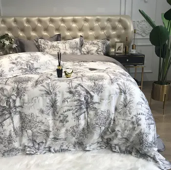 

European american scener bedding set adult teen,full queen king 60s cotton double home textile bedsheet pillow case duvet cover