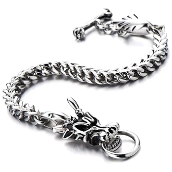 

Dragon Head Bracelet New Style Stainless Steel Trend Men's Titanium Steel Viking Bracelets Punk Biker Wristband Women Bangles