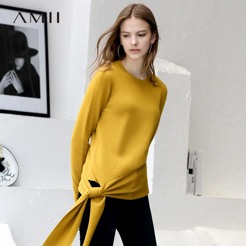 Amii Autumn Women Straps Sweater Female Elegant