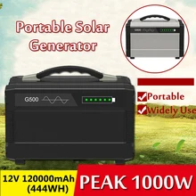 1000 Вт пиковый 444Wh 120000 мА/ч, Солнечные генераторы USB UPS инвертор с чистым синусом Мощность инвертор 110V 220V Портативный Мощность паяльная станция