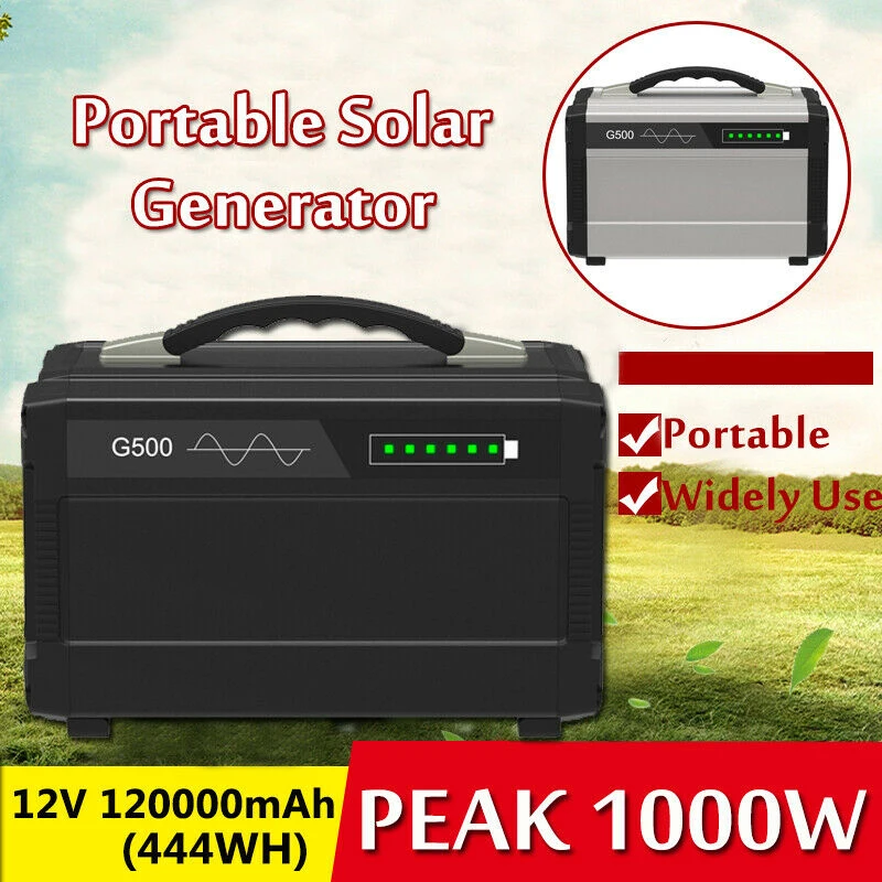 Солнечный генератор 1000 Вт Peak 444Wh 120000 мАч USB UPS инвертор чистой синусоиды