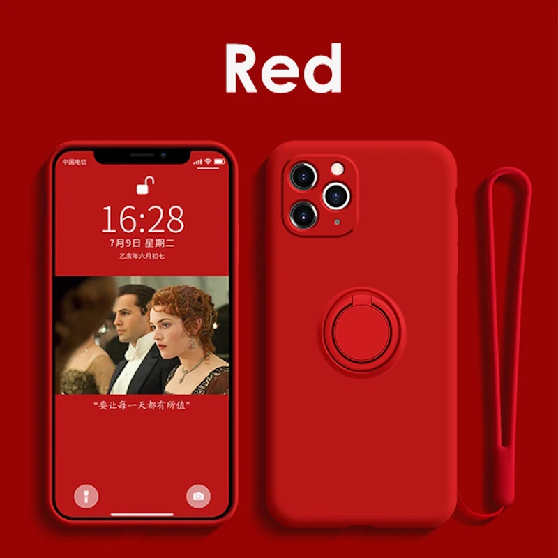 Universal Soft Silicone Ring Holder Phone Case - Premium Liquid Gel Cover