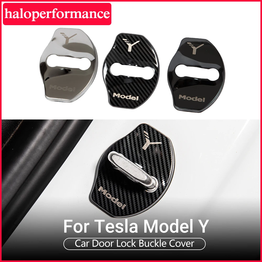 Model3-hebilla de bloqueo de puerta de coche, pegatinas de cubierta para tesla modelo 3 2021, accesorios de decoración para tesla modelo y tres 2020