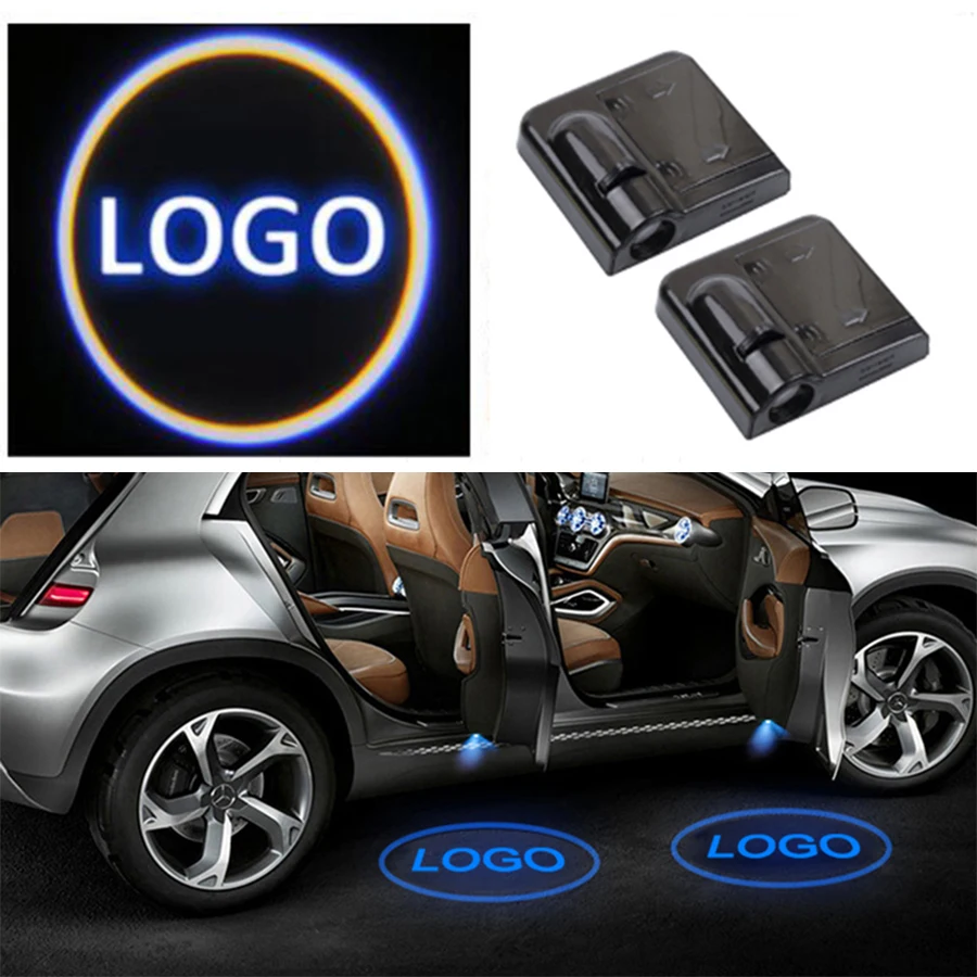 

2pcs Wireless magnetic Car Door welcome LED laser Projector Light Shadow Ghost Courtesy lamp for Volkswagen Ford BMW Toyota Audi