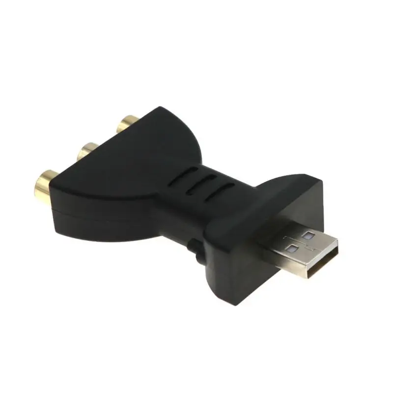 

USB Male To 3 RCA Female Connector Portable Audio Adapter Gold Plated Television Computer Wire Cable Cord Jack Plug