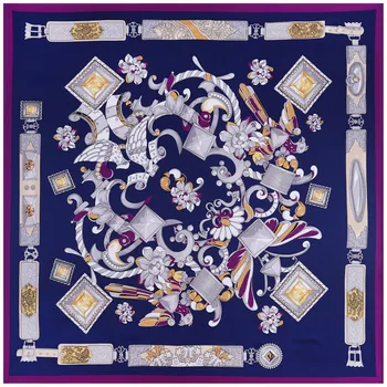 

100% Twill Silk Scarf Women Print Shawl Echarpe Fourlard Femme Square Scarves For Women Hijab Bandanas Bufandas Mujer 130*130cm