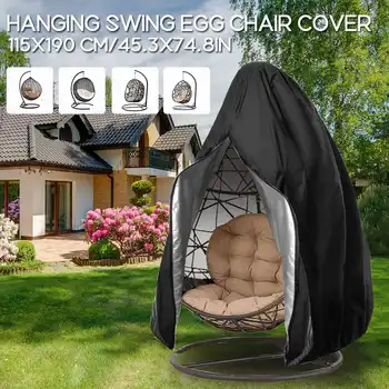 

190x115cm Patio Chair Cover Egg Swing Chair Dust Cover Protector With Zipper Protective Case Waterproof Hanging Egg Chair Cover