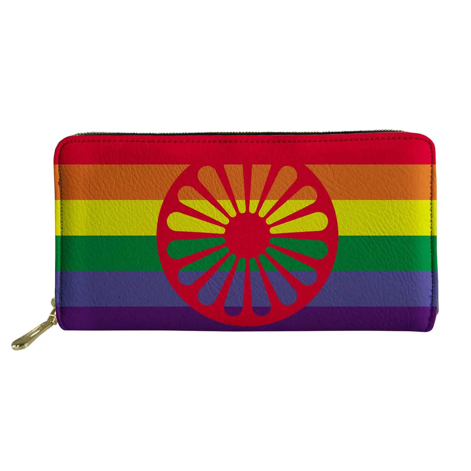 

Great Romani Flag Pattern Long Wallets Zipper Phone Bag Card Holder For Ladies Clutch Purse Carteira Handbags Notecase 2020