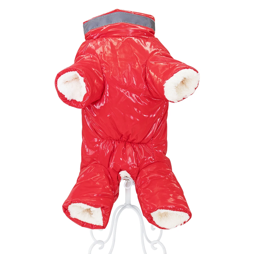 Red for Boy Собака Зимняя одежда Водонепроницаемый теплая куртка для собаки Светоотражающие мальчик/девочка одежда для собаки комбинезон для маленького, небольшого питомца Чихуахуа красного цвета - Цвет: Red for Boy