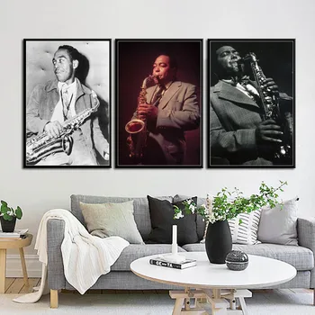 Carteles e impresiones de saxofón de Jazz de Charlie Parker, pintura en lienzo, Cuadro de arte de pared, decoración nórdica para el hogar, Cuadro Decorativo