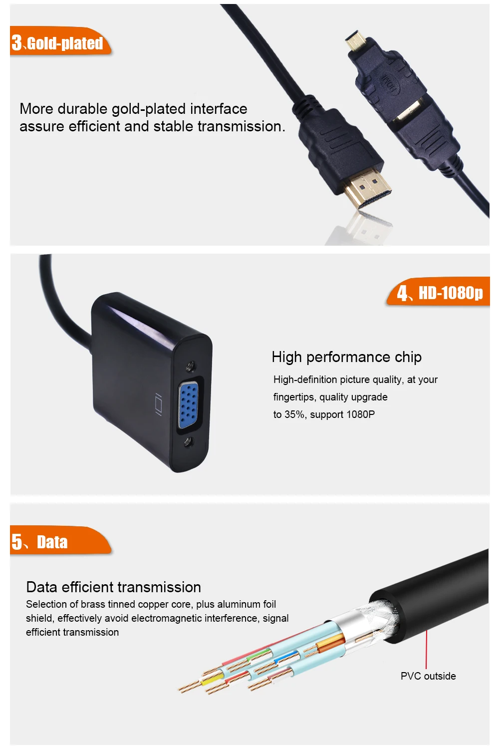 TISHRIC HDMI к VGA адаптер конвертер «Папа-мама» сплиттер 1080P дисплей мини HDMI микро кабель для ПК ноутбук планшет