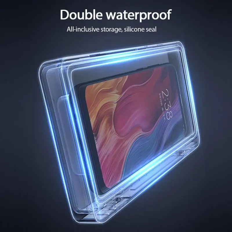 Magic Wall Mounted Phone Case Waterproof Phone Holder Bathroom Toilet Tablet Or Phone Holder Self Adhesive Shower Accessories