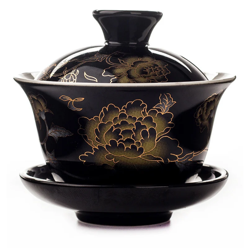 Hand Painted Red Dragon Gaiwan Tea Set Teaware,kung Fu Teacup Hand-painted Tea Bowl Set Gai Wan Bowl Porcelain Cup