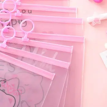 

Cartoon Cute Pink Pig Ring File Bag Girl Heart Pencil Bag Office Student Pencil Bag Office Document Student Paper Storage Bag