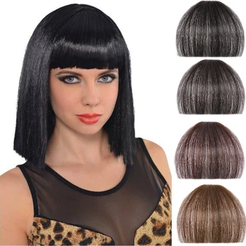 

DIANQI synthetic comic bangs hair on the eyebrows clip in human hair fake bang hair piece clip for female blunt bangs