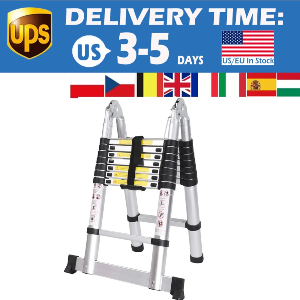 Раздвижная алюминиевая раздвижная лестница 2 5 м телескопическая многоцелевая в