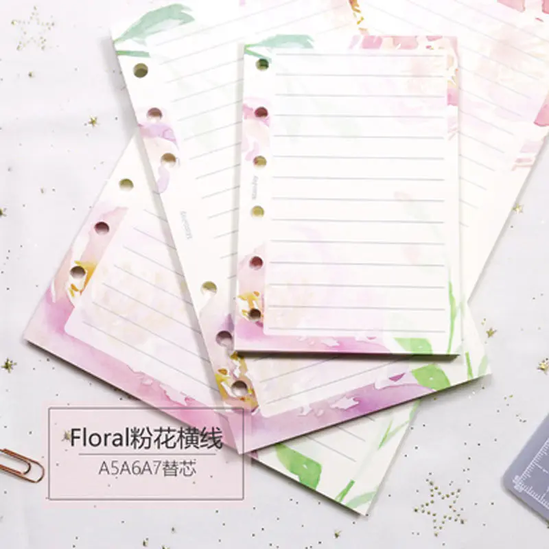 40 Sheets Yiwi A5 A6 A7 Loose Leaf Notebook Refill Spiral Binder Inner Page Diary Line Inside Paper