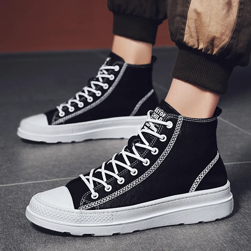 

Hight-top Shoe Men's Trendy Shoes 2019 Autumn New Style Korean-style Versatile Men Thick Bottomed Shoes Trend of Fashion Casual