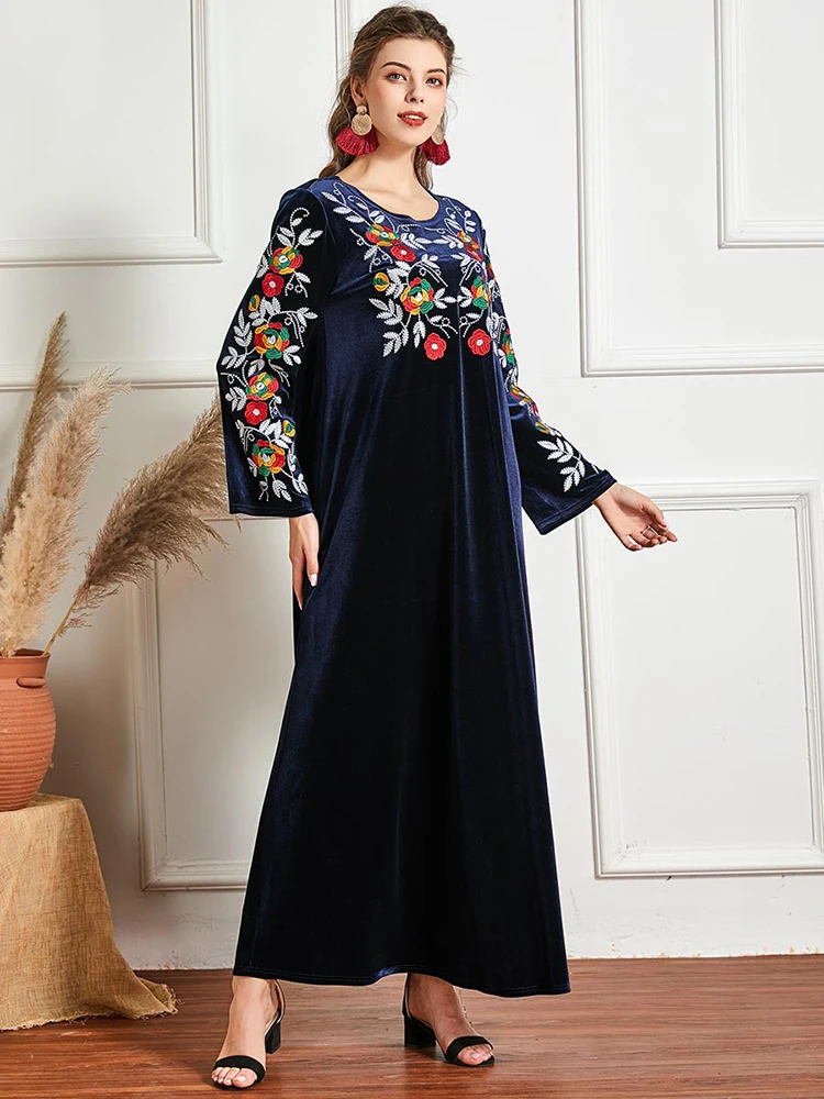 Vestido Longo Plus Size Velvet Abaya Dubai Turkey Islam Moroc Arabic Muslim Hijab Dress For Women Robe Longue Femme Musulmane Vestido Longo Plus Size Velvet Abaya Dubai Turkey Islam Moroc Arabic Muslim Hijab Dress For Women Robe Longue Femme Musulmane